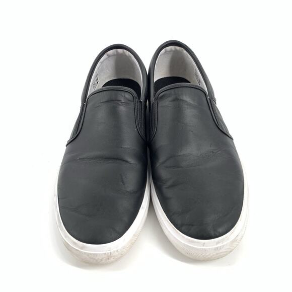 Lacoste Tatalya Leather Slip-On Loafers Size 11.5 Mens Black White Casual Flats - Picture 2 of 8